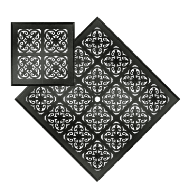 A set of black and white squares on a white background.