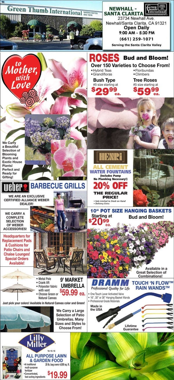 Green Thumb Ad For Newhall Santa Clarita Nursery Green Thumb Ad For Newhall Santa Clarita Nursery