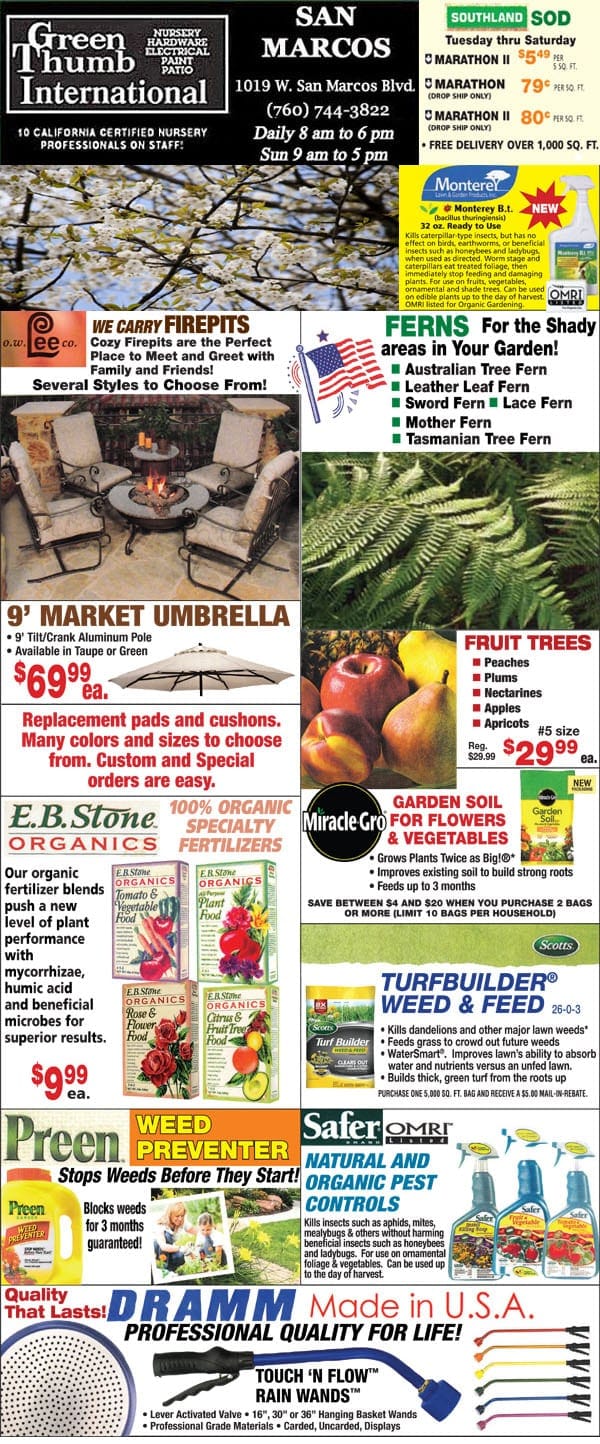 62118 Ad for San Marcos Green Thumb Nursery