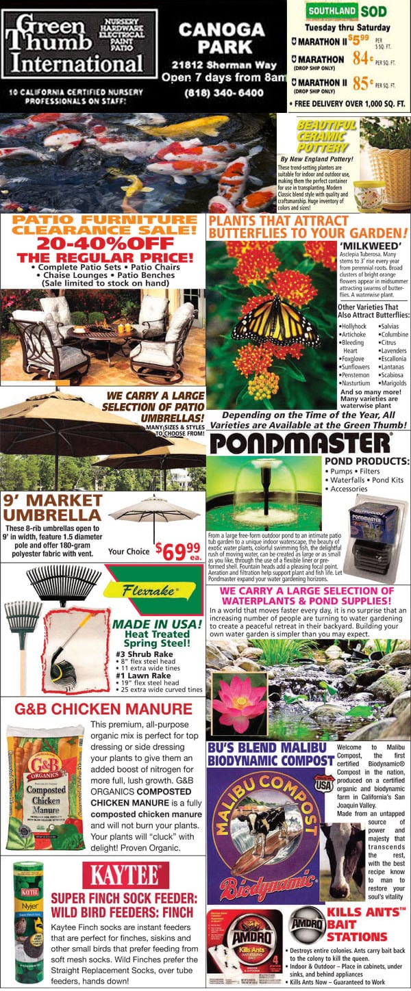 8 22 19 Ad For Canoga Park Green Thumb Nursery 8 22 19 Ad For Canoga Park Green