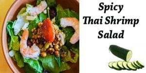 Spicy Thai shrimp salad with SoCal garden center vibes.