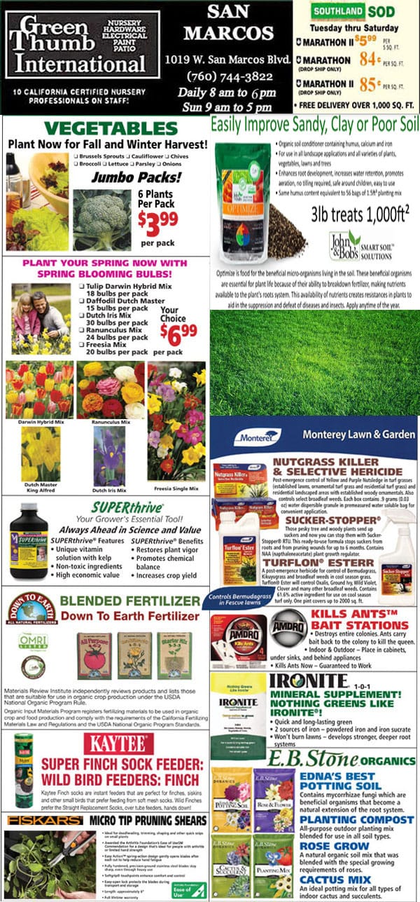 100319 Ad for San Marcos Green Thumb Nursery