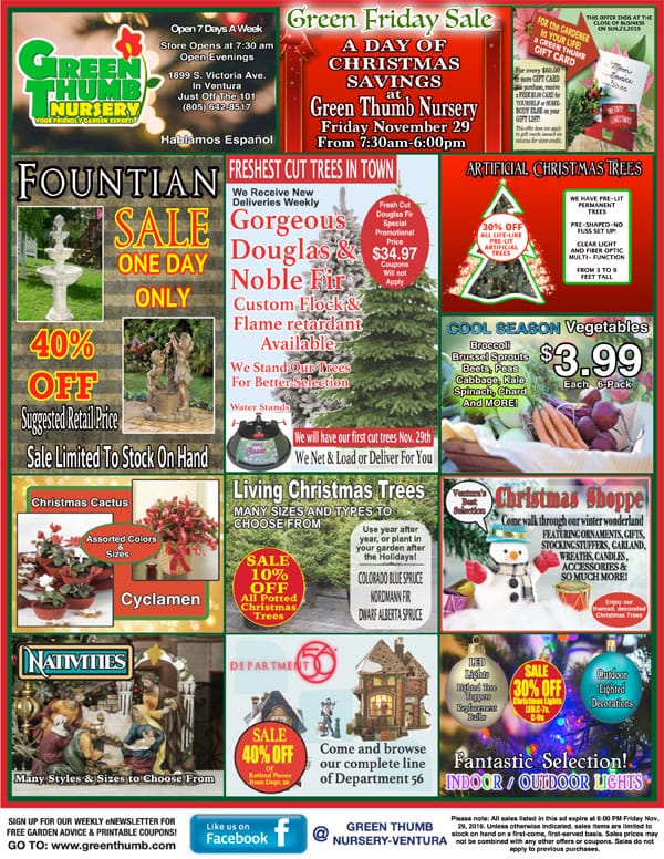 112119 Ad for Ventura Green Thumb Nursery