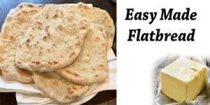 Easy made flatbread with butter from a Southern California garden center.