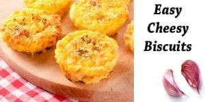 Easy cheesy biscuits on a SoCal garden center cutting board.