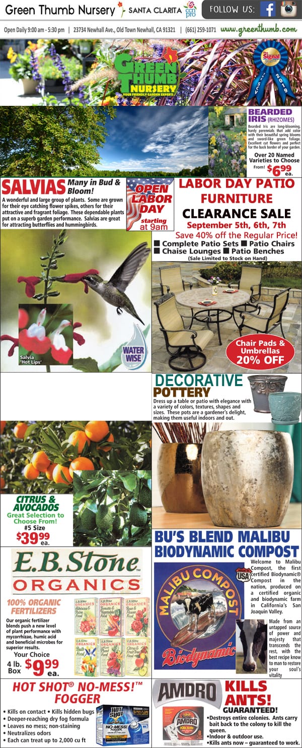 90320 Ad for Newhall Santa Clarita Green Thumb Nursery
