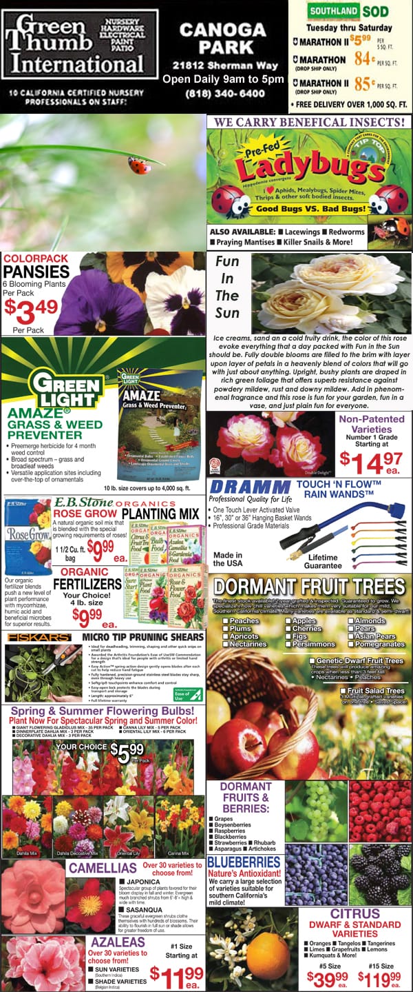 12821 Ad for Canoga Park Green Thumb Nursery