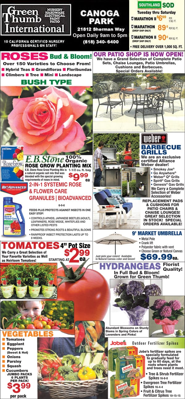 40821 Ad for Canoga Park Green Thumb Nursery