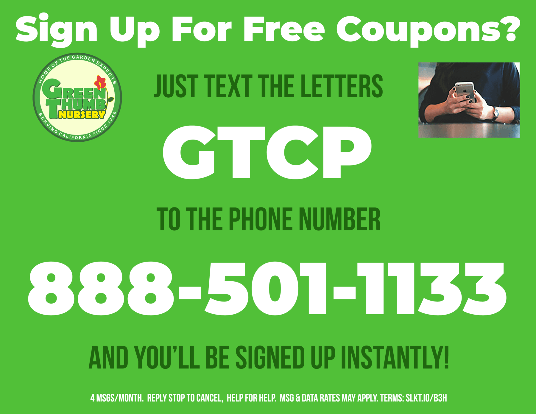 gtcp text sign up