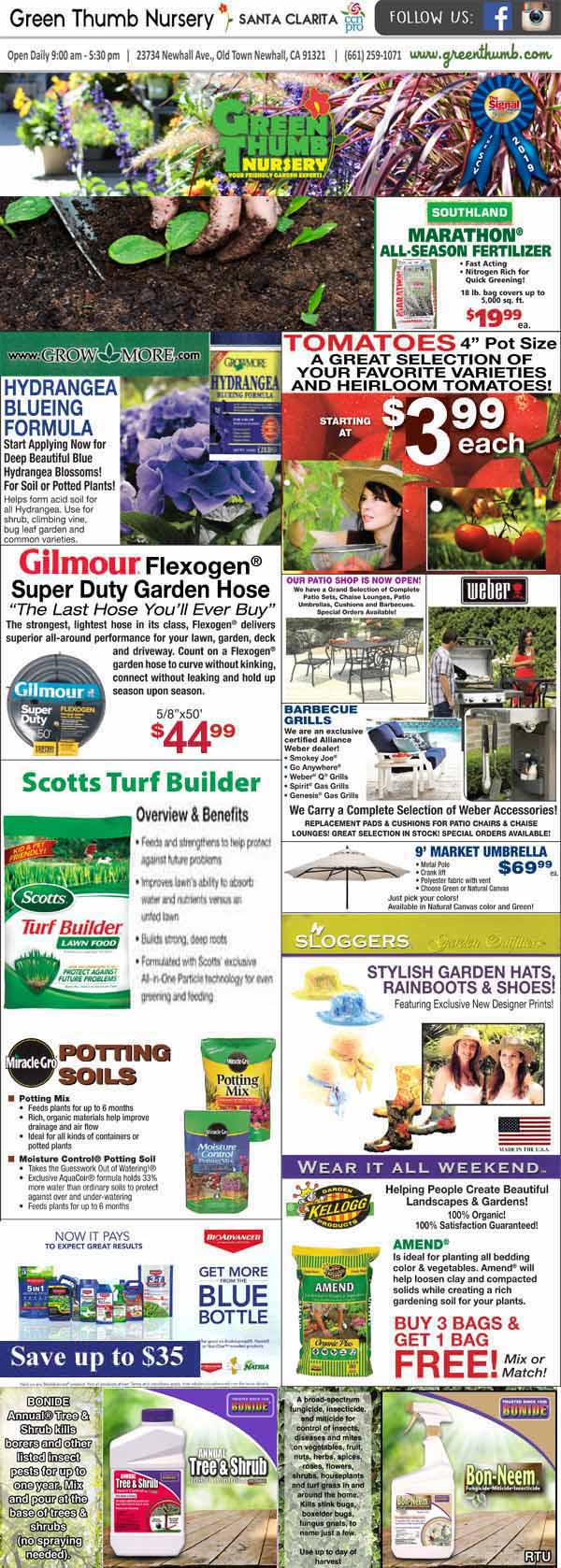 31022 Ad for Newhall Santa Clarita Green Thumb Nursery