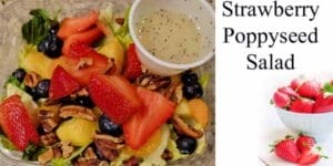 Strawberry poppy seed salad with fresh berries and seeds.