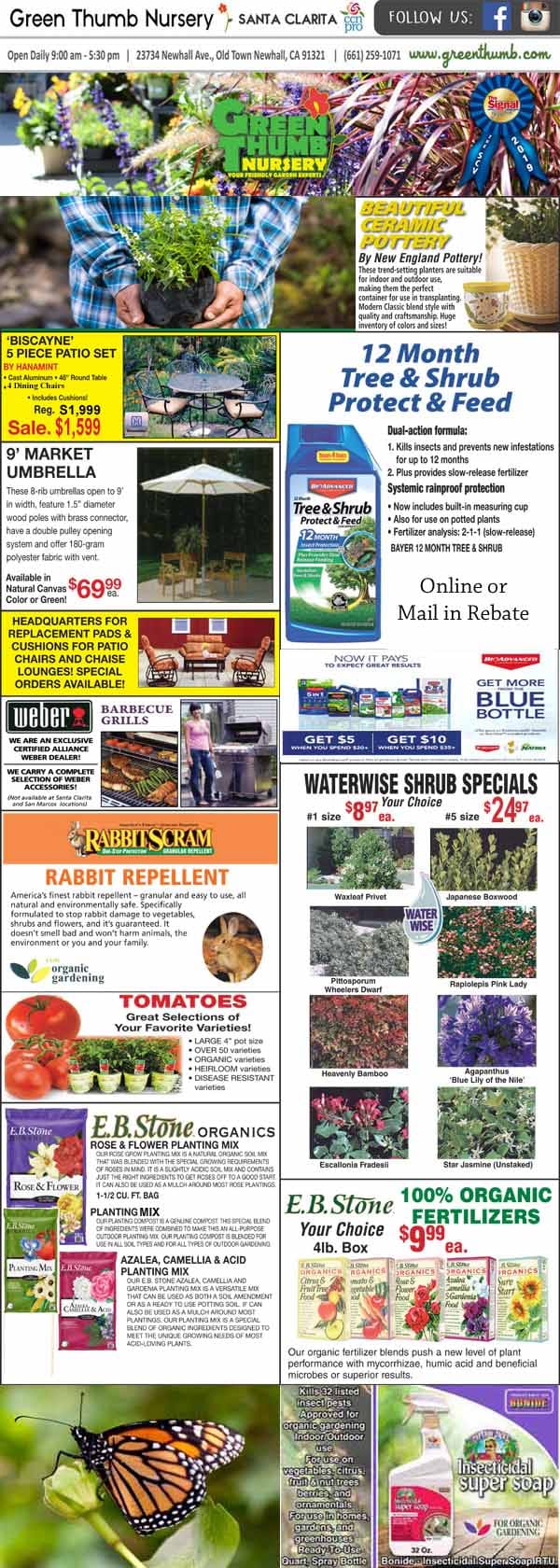5192022 Ad for Newhall Santa Clarita Green Thumb Nursery