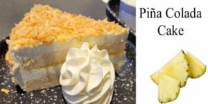 A pineapple colada cake on a plate at the best garden center near me.