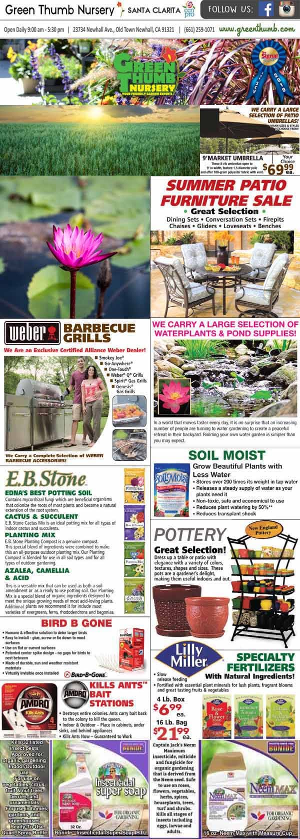 7212022 Ad for Newhall Santa Clarita Green Thumb Nursery