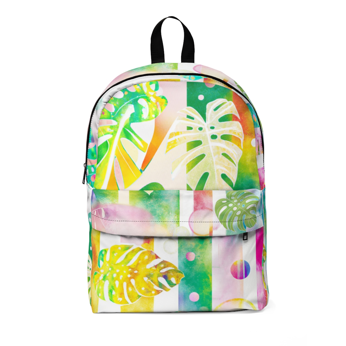 A Pastel Monstera Backpack by Green Thumb Nursery, available at a plant nursery near me.