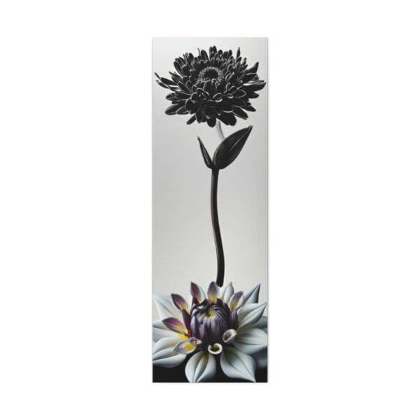 A black and white 20" x 60" Pen Flower Art on Canvas by Green Thumb Nursery is available at a nearby plant nursery or garden center.