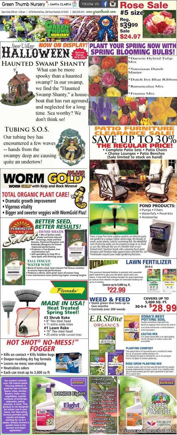 9152022 Ad for Newhall Santa Clarita Green Thumb Nursery