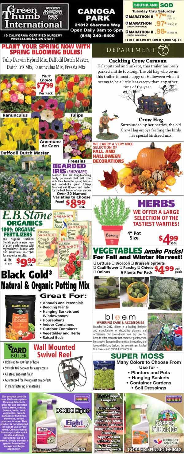 9292022 Ad for Canoga Park Green Thumb Nursery