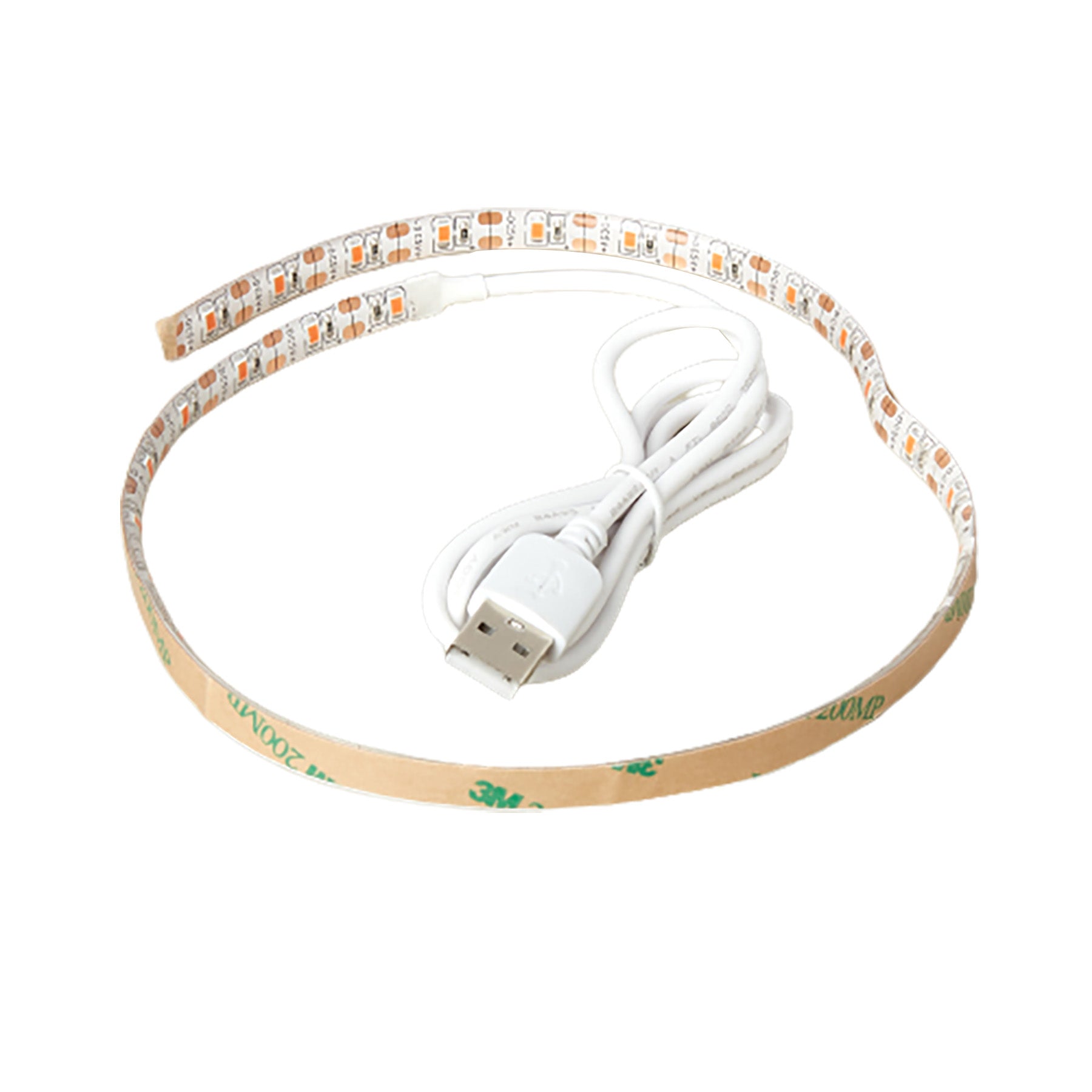 A LED strip with a USB cord attached to it for optimal lighting.