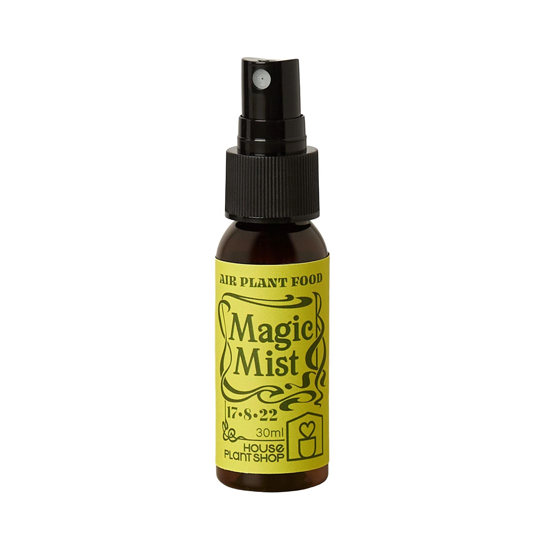 A bottle of magic mist for plant nurseries on a white background.