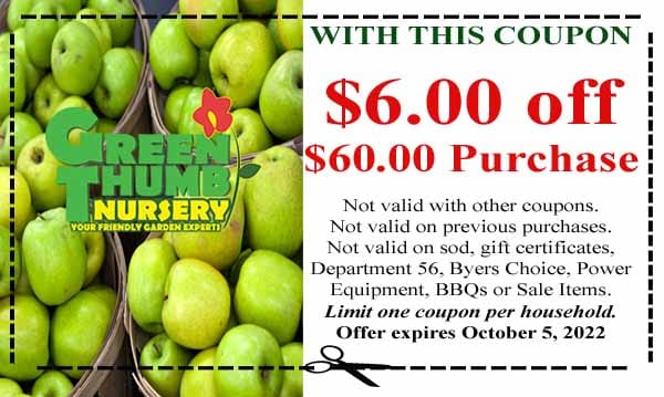 Green Thumb Coupon 9-29-2022 - Green Thumb Nursery