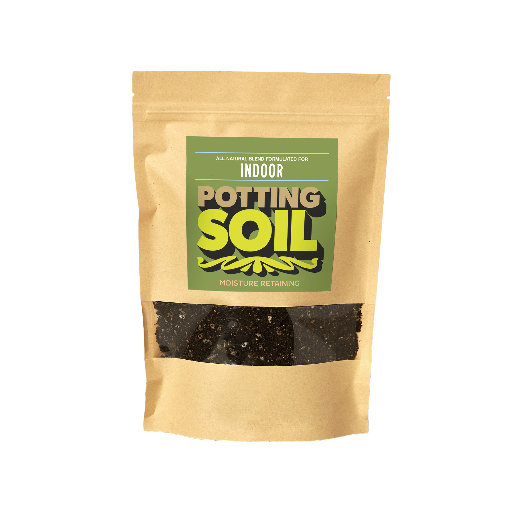 A bag of potting soil on a white background, available at the best garden nursery near me.