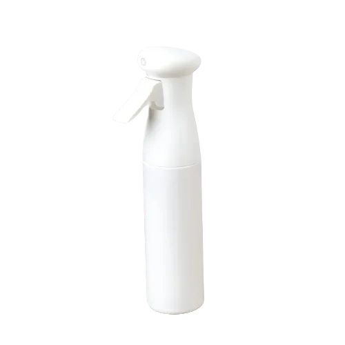 A white spray bottle on a black background at the best garden center near me.