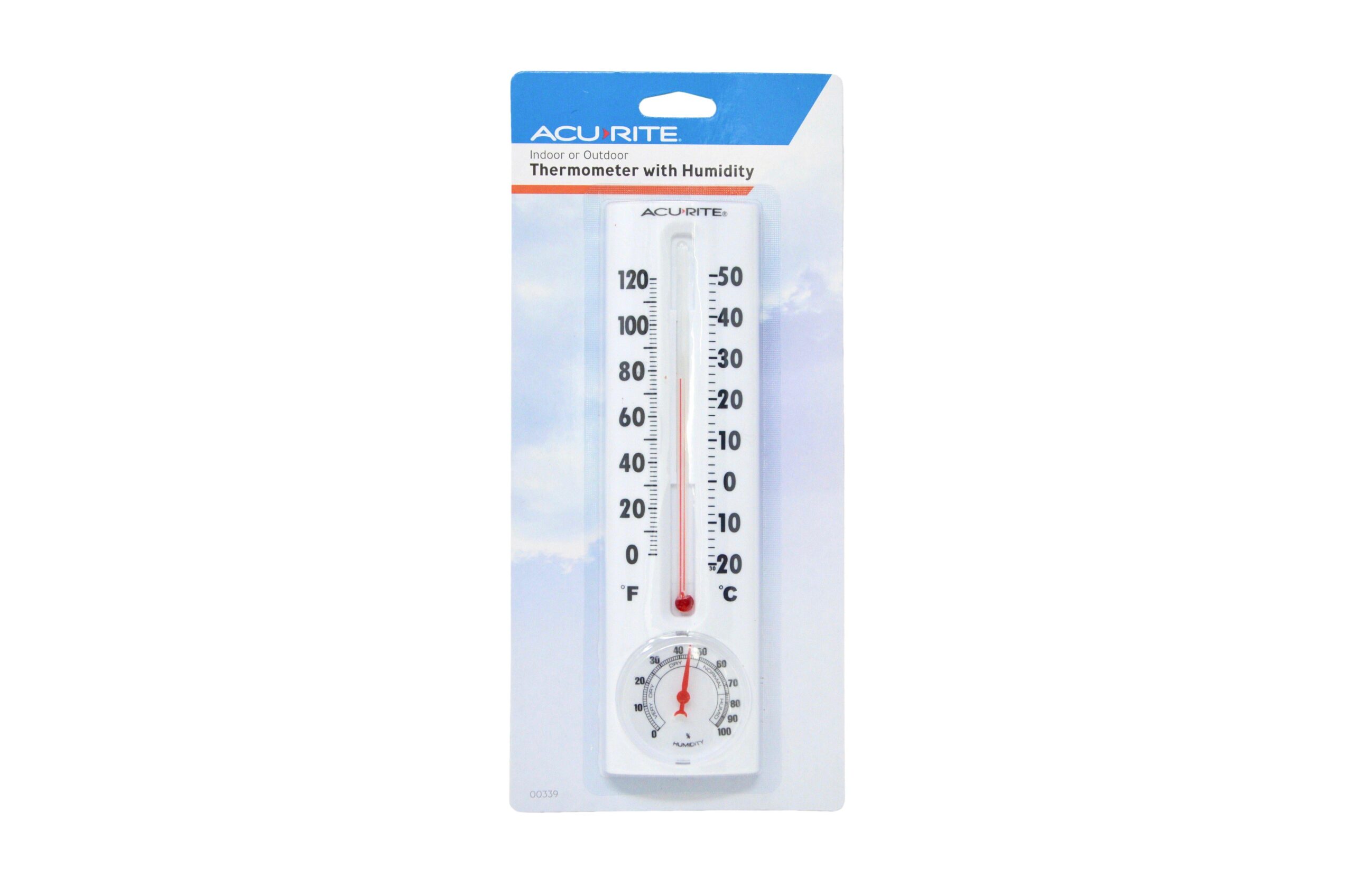 A white thermometer in a package available at a top plant nursery near me.