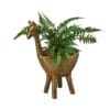 A gold planter featuring a giraffe, available at the best plant nursery near me.
