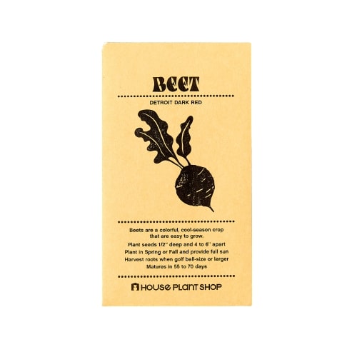 A beet seed packet with the word beet on it, available at a top plant nursery near me.