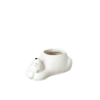 A small white pot with a polar bear on it, available at the best garden nursery near me.