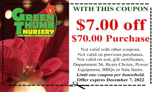Green Thumb Coupon 12-01-2022 - Green Thumb Nursery