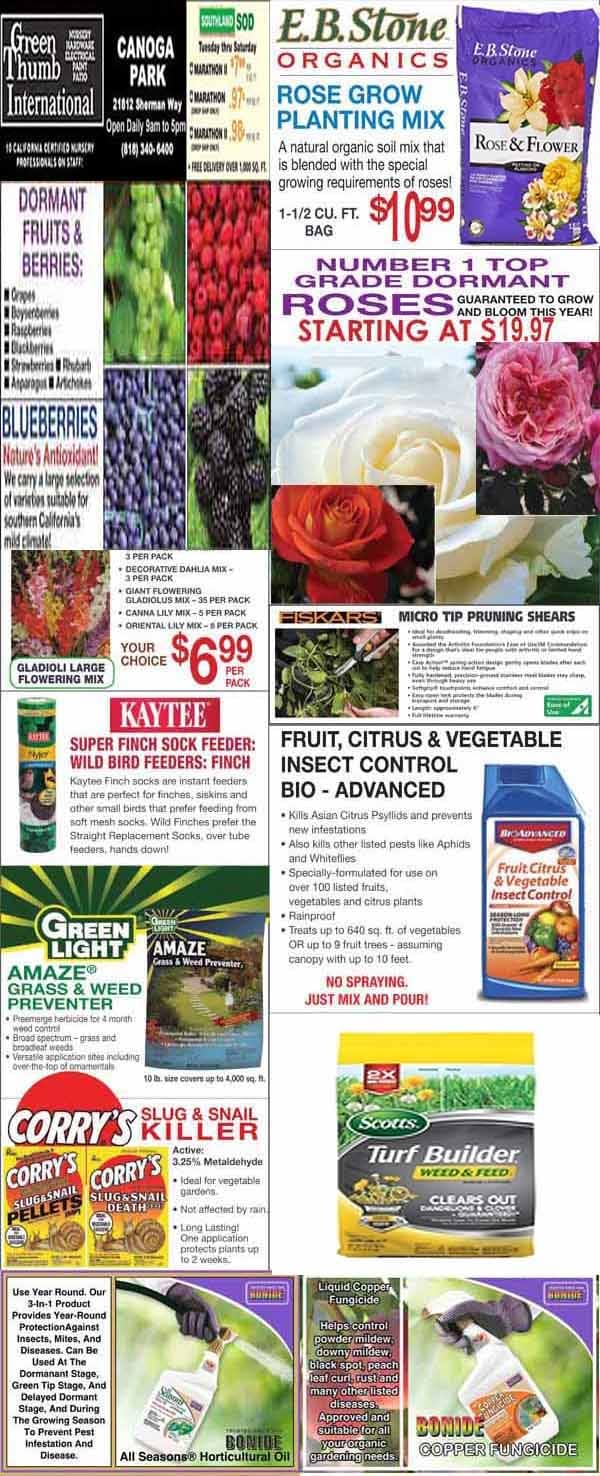 2022023 Ad for Canoga Park Green Thumb Nursery
