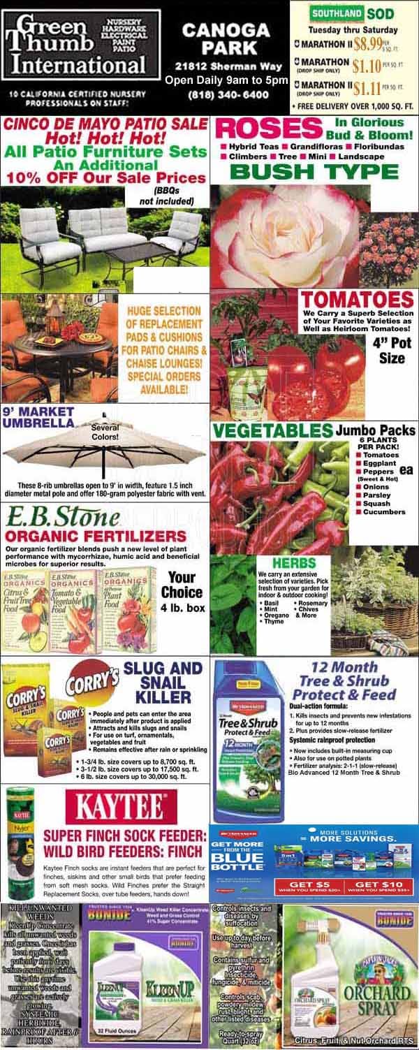 4272023 Ad for Canoga Park Green Thumb Nursery