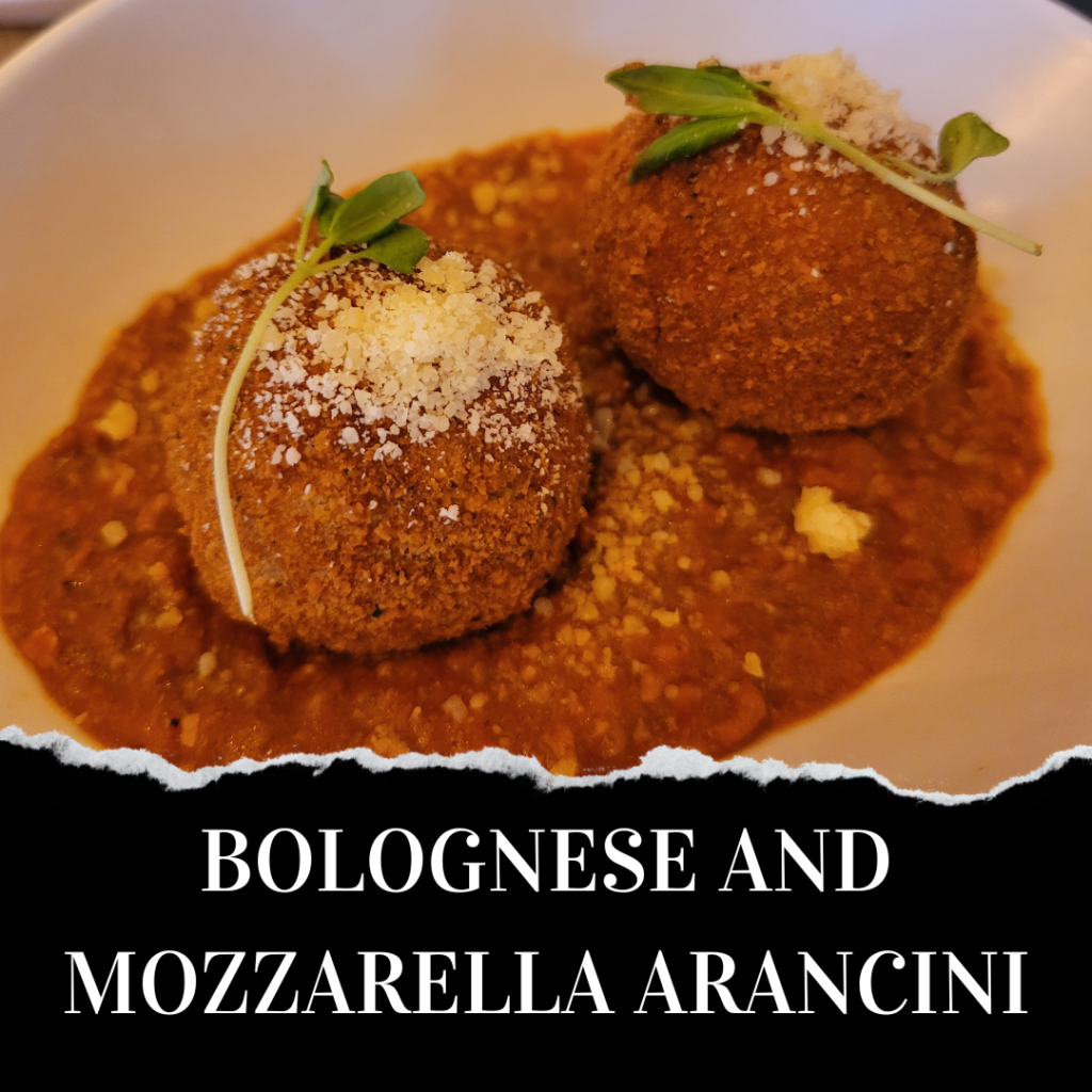 Bolognaise and mozarella arancini.